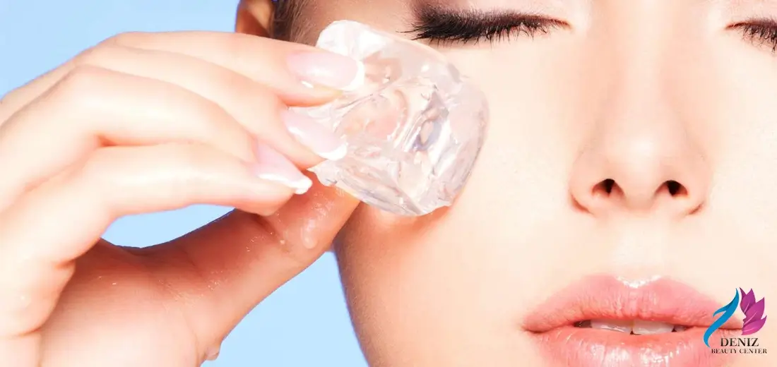 ماساژ یخ برای صورت مجموعه زیبایی دنیز1
